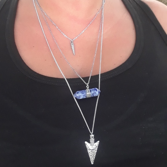 3 layer natural stone necklace - Picture 2 of 5